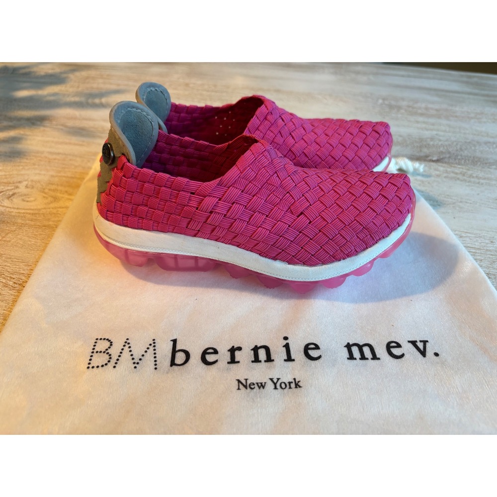NEW Bernie Mev Woven Gummie Gem Kids Size 29 US 12 Pink Elastic Slip‎ On shoes